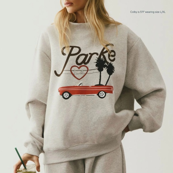 Parke Tops - PARKE Fleece Los Angeles Graphic Mockneck